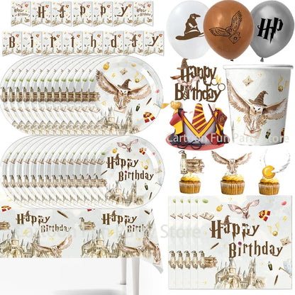 Magic School Party Supplies - Disposable Plates Cups Napkins Balloons and Gifts - ZOOMNSTORE