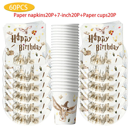 Magic School Party Supplies - Disposable Plates Cups Napkins Balloons and Gifts - ZOOMNSTORE