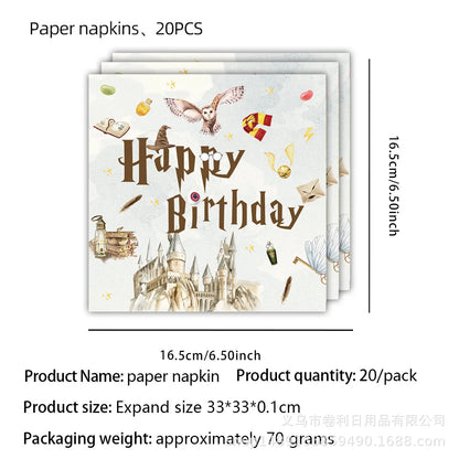 Magic School Party Supplies - Disposable Plates Cups Napkins Balloons and Gifts - ZOOMNSTORE