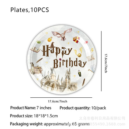 Magic School Party Supplies - Disposable Plates Cups Napkins Balloons and Gifts - ZOOMNSTORE