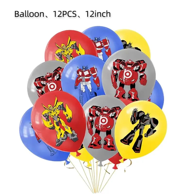 Robot Birthday Party Supplies - Disposable Plates Cups Tablecloth Balloons Gift Bags Backdrop - ZOOMNSTORE
