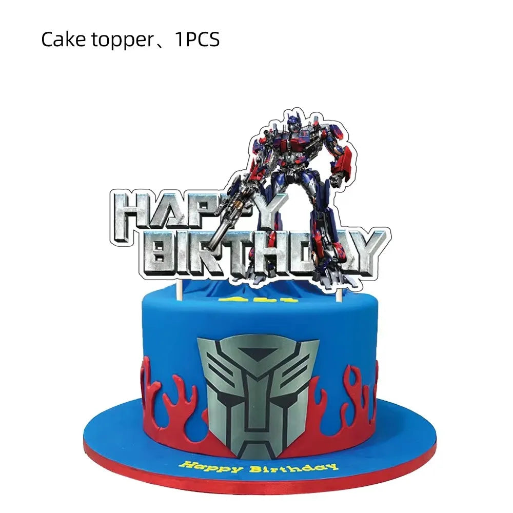 Robot Birthday Party Supplies - Disposable Plates Cups Tablecloth Balloons Gift Bags Backdrop - ZOOMNSTORE