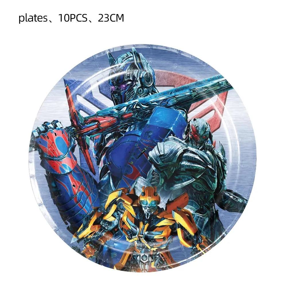 Robot Birthday Party Supplies - Disposable Plates Cups Tablecloth Balloons Gift Bags Backdrop - ZOOMNSTORE