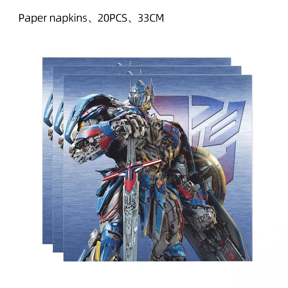 Robot Birthday Party Supplies - Disposable Plates Cups Tablecloth Balloons Gift Bags Backdrop - ZOOMNSTORE