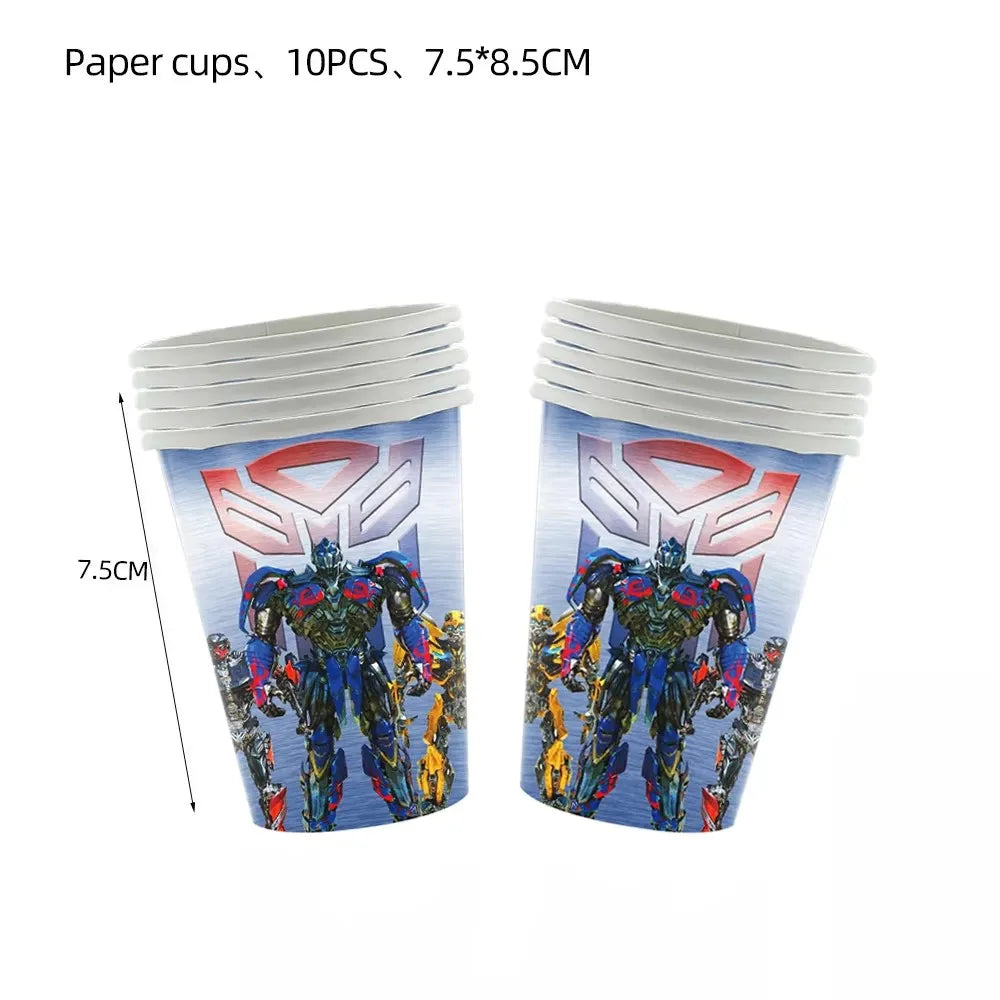 Robot Birthday Party Supplies - Disposable Plates Cups Tablecloth Balloons Gift Bags Backdrop - ZOOMNSTORE