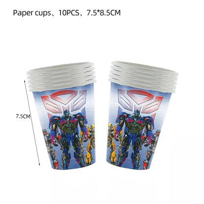 Robot Birthday Party Supplies - Disposable Plates Cups Tablecloth Balloons Gift Bags Backdrop - ZOOMNSTORE