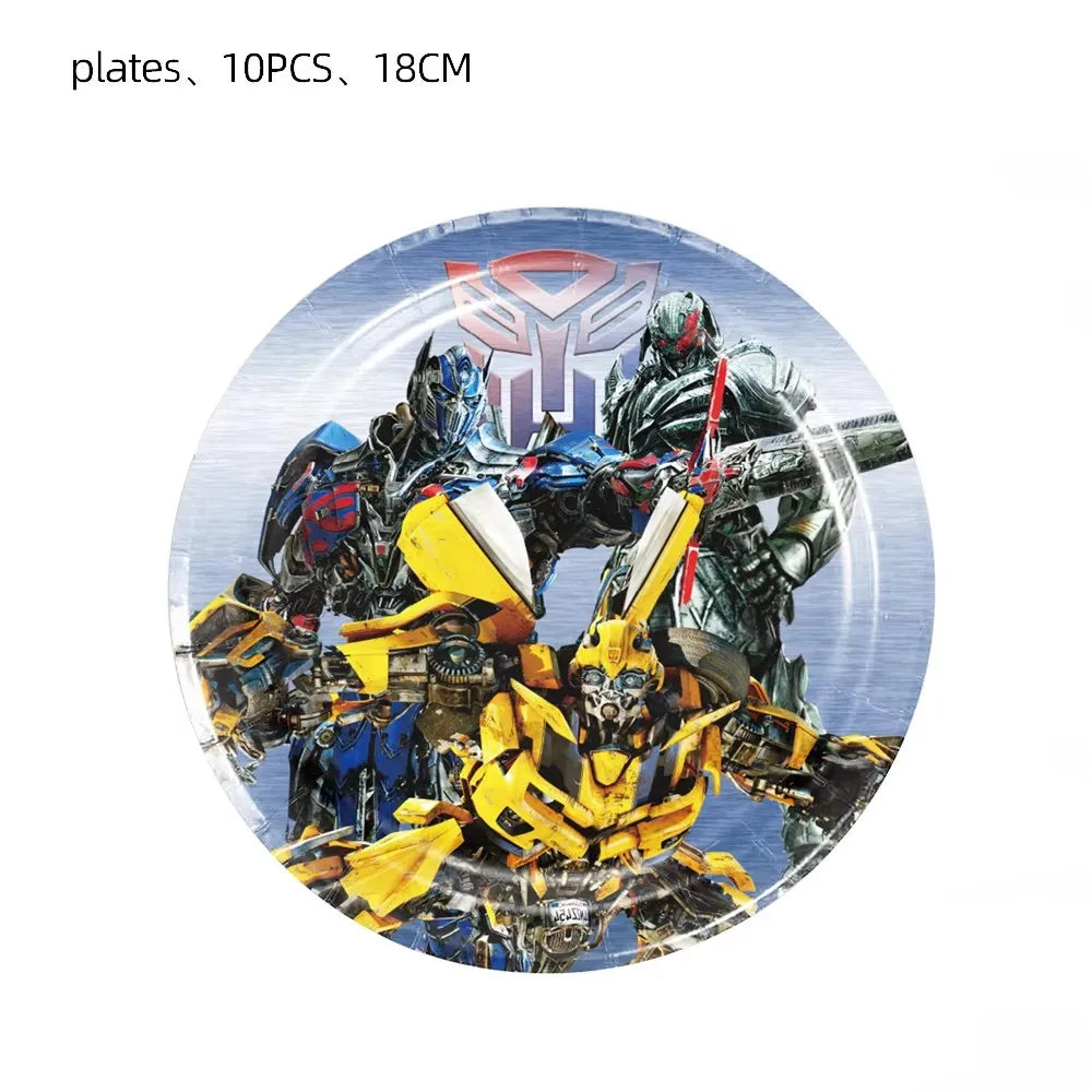 Robot Birthday Party Supplies - Disposable Plates Cups Tablecloth Balloons Gift Bags Backdrop - ZOOMNSTORE