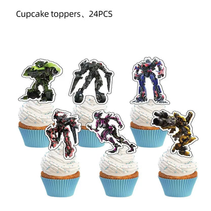 Robot Birthday Party Supplies - Disposable Plates Cups Tablecloth Balloons Gift Bags Backdrop - ZOOMNSTORE