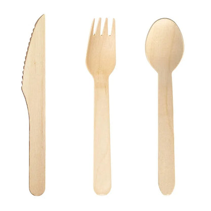 150Pcs Disposable Wooden Cutlery Set - Wedding  Party Tableware - ZOOMNSTORE