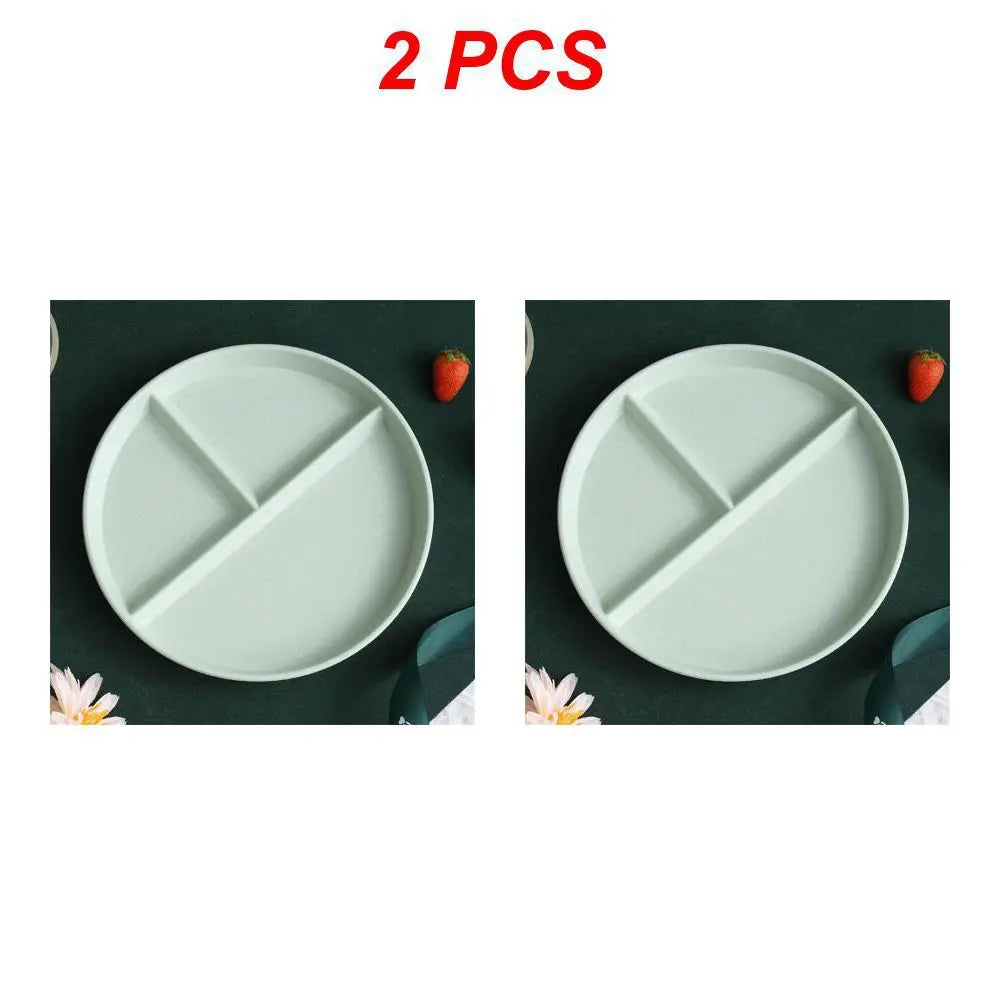 Divided Dinner Plate - Reusable 3-Compartment Dish for Diet Microwave Safe - ZOOMNSTORE