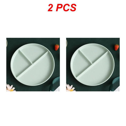 Divided Dinner Plate - Reusable 3-Compartment Dish for Diet Microwave Safe - ZOOMNSTORE