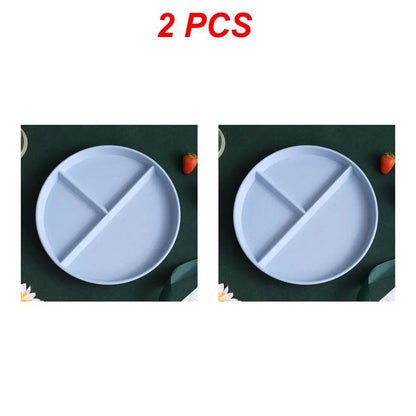 Divided Dinner Plate - Reusable 3-Compartment Dish for Diet Microwave Safe - ZOOMNSTORE
