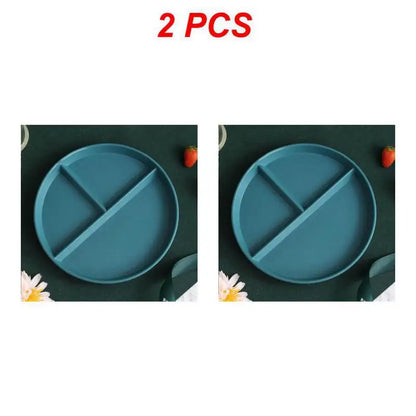 Divided Dinner Plate - Reusable 3-Compartment Dish for Diet Microwave Safe - ZOOMNSTORE