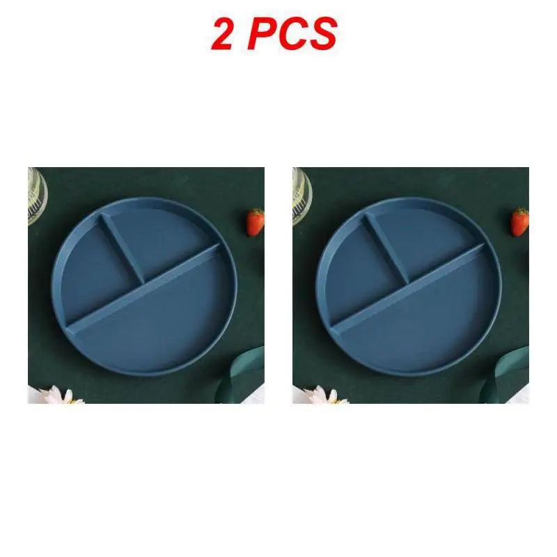 Divided Dinner Plate - Reusable 3-Compartment Dish for Diet Microwave Safe - ZOOMNSTORE