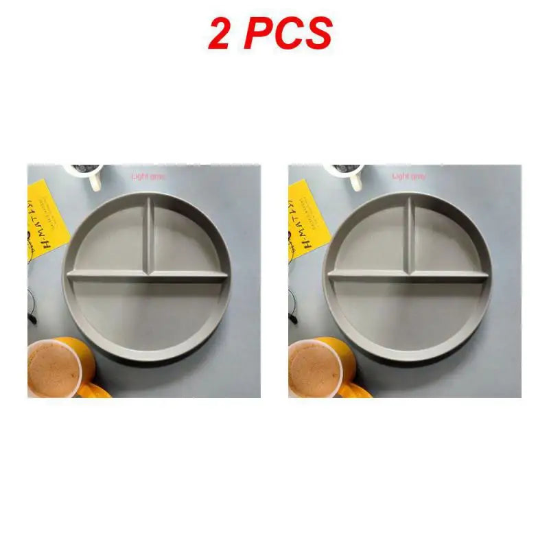 Divided Dinner Plate - Reusable 3-Compartment Dish for Diet Microwave Safe - ZOOMNSTORE