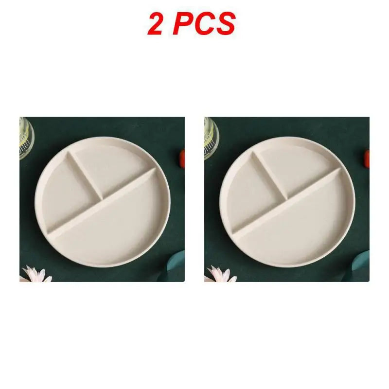 Divided Dinner Plate - Reusable 3-Compartment Dish for Diet Microwave Safe - ZOOMNSTORE