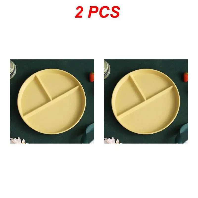 Divided Dinner Plate - Reusable 3-Compartment Dish for Diet Microwave Safe - ZOOMNSTORE