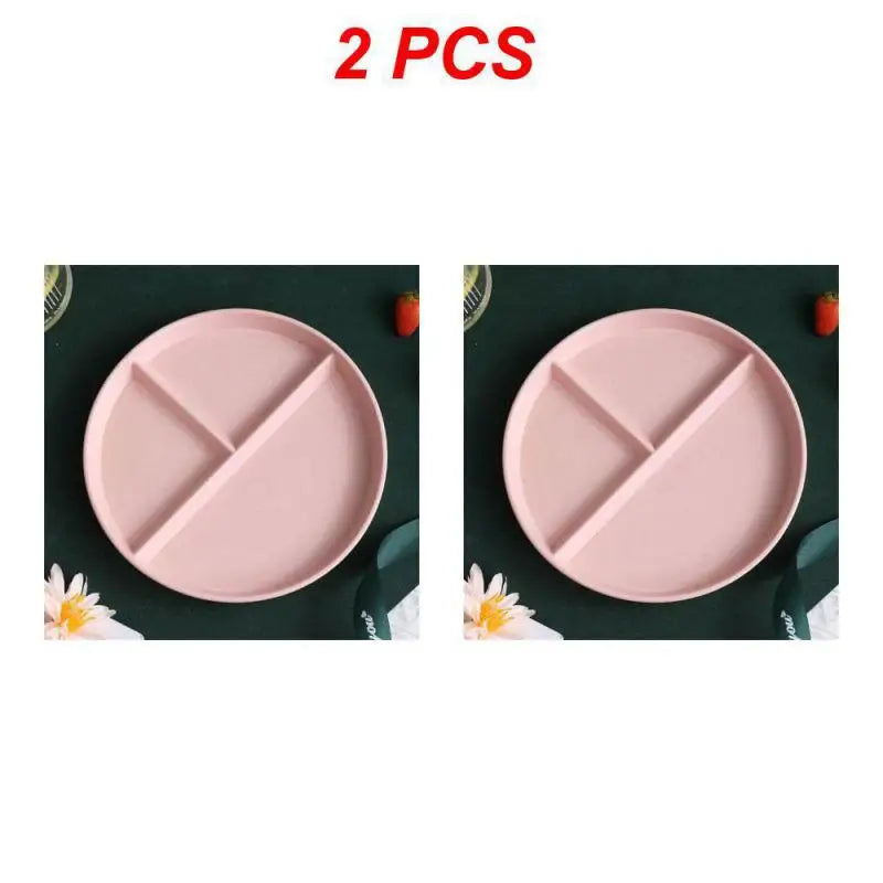 Divided Dinner Plate - Reusable 3-Compartment Dish for Diet Microwave Safe - ZOOMNSTORE