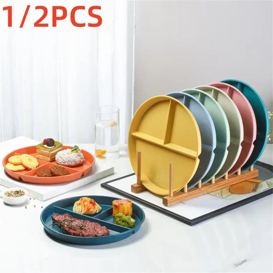 Divided Dinner Plate - 3 Compartment Microwave Safe Dish - ZOOMNSTORE