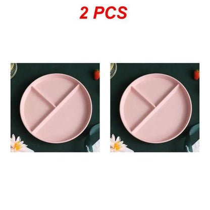 Divided Dinner Plate - Reusable 3-Compartment Dish for Diet Microwave Safe - ZOOMNSTORE