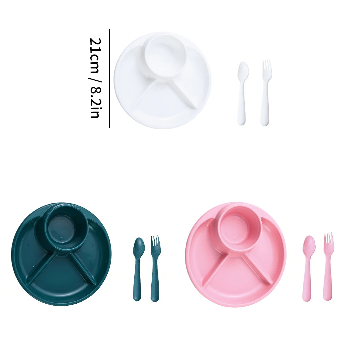 Divided Dinner Plates - Microwave Safe Reusable Serving Tray - ZOOMNSTORE