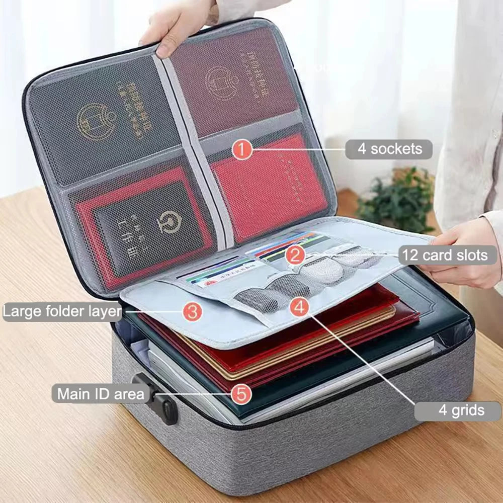 3-Layer Document Organizer - Briefcase Folder Holder for Men  Women - ZOOMNSTORE