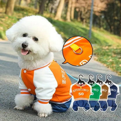 Dog Baseball Jumpsuit - Soft Pet Jacket For Small & Medium Dogs | Comfortable Hoodie - ZOOMNSTORE