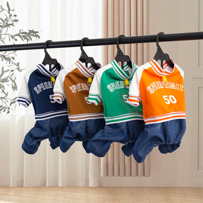 Dog Baseball Jumpsuit - Soft Pet Jacket For Small & Medium Dogs | Comfortable Hoodie - ZOOMNSTORE