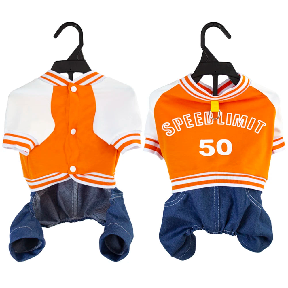Dog Baseball Jumpsuit - Soft Pet Jacket For Small & Medium Dogs | Comfortable Hoodie - ZOOMNSTORE