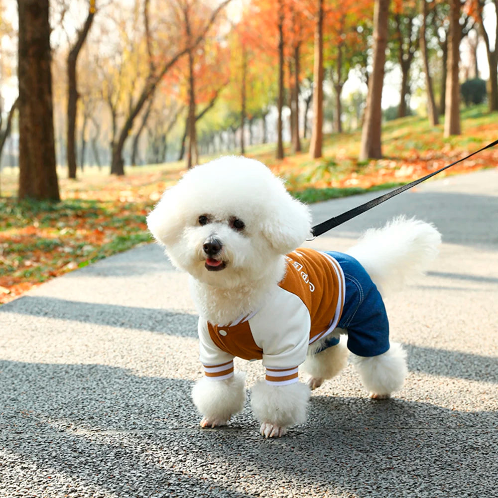 Dog Baseball Jumpsuit - Soft Pet Jacket For Small & Medium Dogs | Comfortable Hoodie - ZOOMNSTORE
