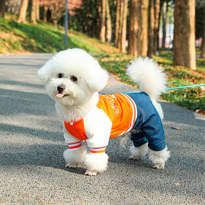 Dog Baseball Jumpsuit - Soft Pet Jacket For Small & Medium Dogs | Comfortable Hoodie - ZOOMNSTORE