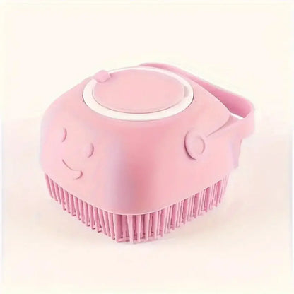 Soft Dog Bath Brush with Shampoo Dispenser - Gentle Cat Grooming Tool - ZOOMNSTORE