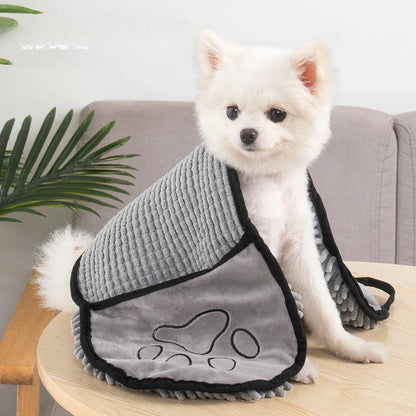 Dog Bath Towel - Quick Dry Absorbent Pet Drying Towel With Double Pocket Design - ZOOMNSTORE