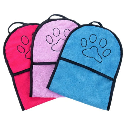 Dog Bath Towel - Quick Dry Absorbent Pet Drying Towel With Double Pocket Design - ZOOMNSTORE