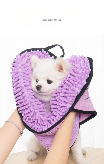Dog Bath Towel - Quick Dry Absorbent Pet Drying Towel With Double Pocket Design - ZOOMNSTORE