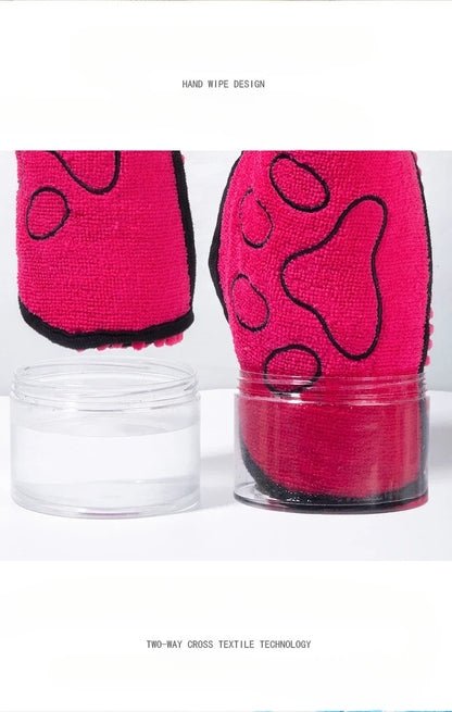 Dog Bath Towel - Quick Dry Absorbent Pet Drying Towel With Double Pocket Design - ZOOMNSTORE