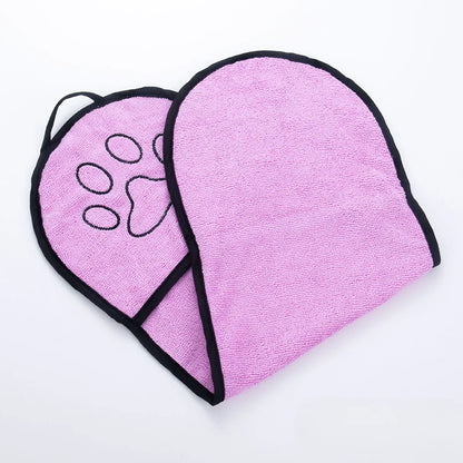 Dog Bath Towel - Quick Dry Absorbent Pet Drying Towel With Double Pocket Design - ZOOMNSTORE