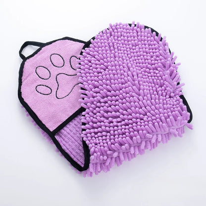 Dog Bath Towel - Quick Dry Absorbent Pet Drying Towel With Double Pocket Design - ZOOMNSTORE
