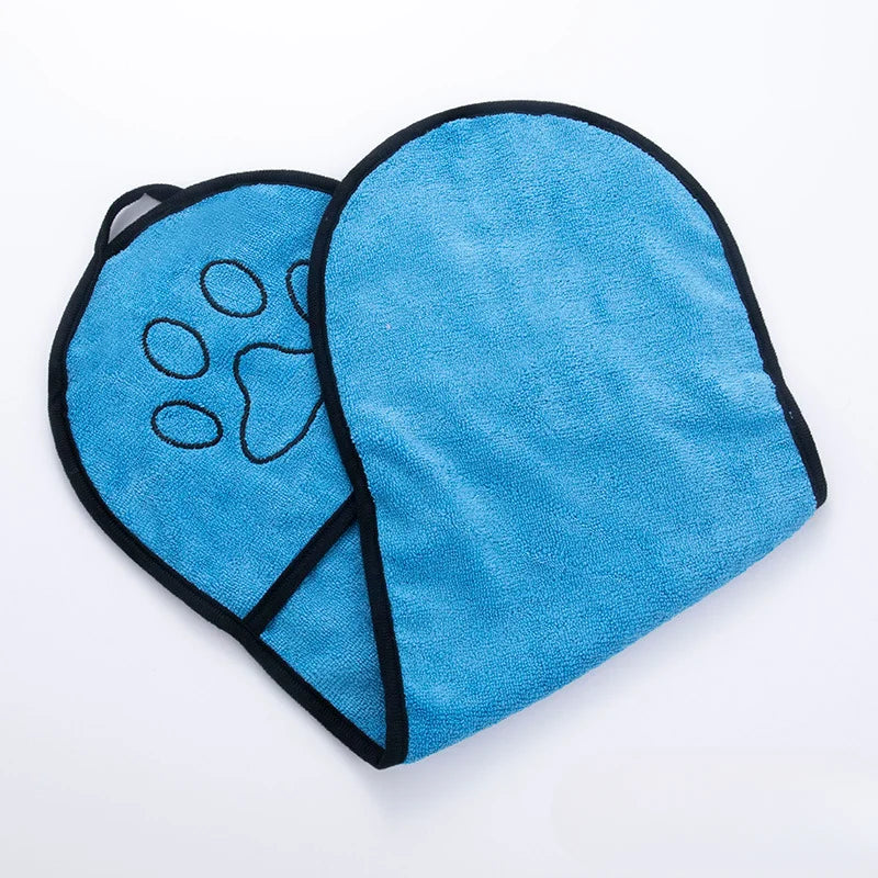 Dog Bath Towel - Quick Dry Absorbent Pet Drying Towel With Double Pocket Design - ZOOMNSTORE