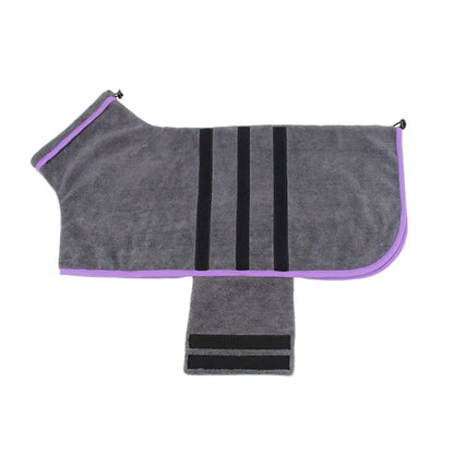 Dog Bathrobe Microfiber - Super Absorbent Pet Drying Coat, Adjustable Warm Jacket - ZOOMNSTORE