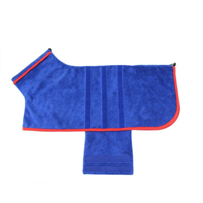 Dog Bathrobe Microfiber - Super Absorbent Pet Drying Coat, Adjustable Warm Jacket - ZOOMNSTORE