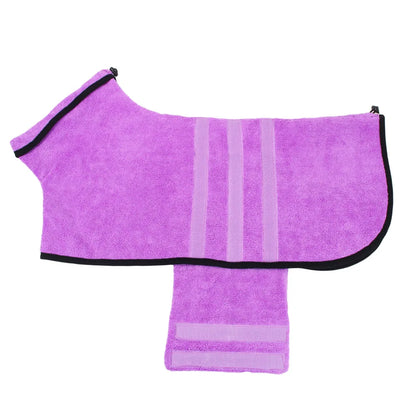 Dog Bathrobe Microfiber - Super Absorbent Pet Drying Coat, Adjustable Warm Jacket - ZOOMNSTORE