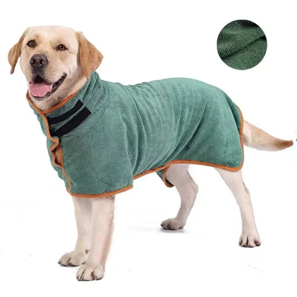 Dog Bathrobe Towel – Super Absorbent Microfibre Pet Drying Robe for Small to Large Dogs - ZOOMNSTORE