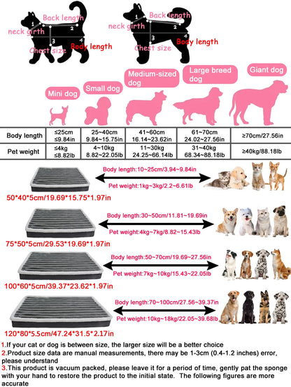 Dog Bed Mat - Washable Zippered Cushion for Small to Medium Dogs and Cats - ZOOMNSTORE