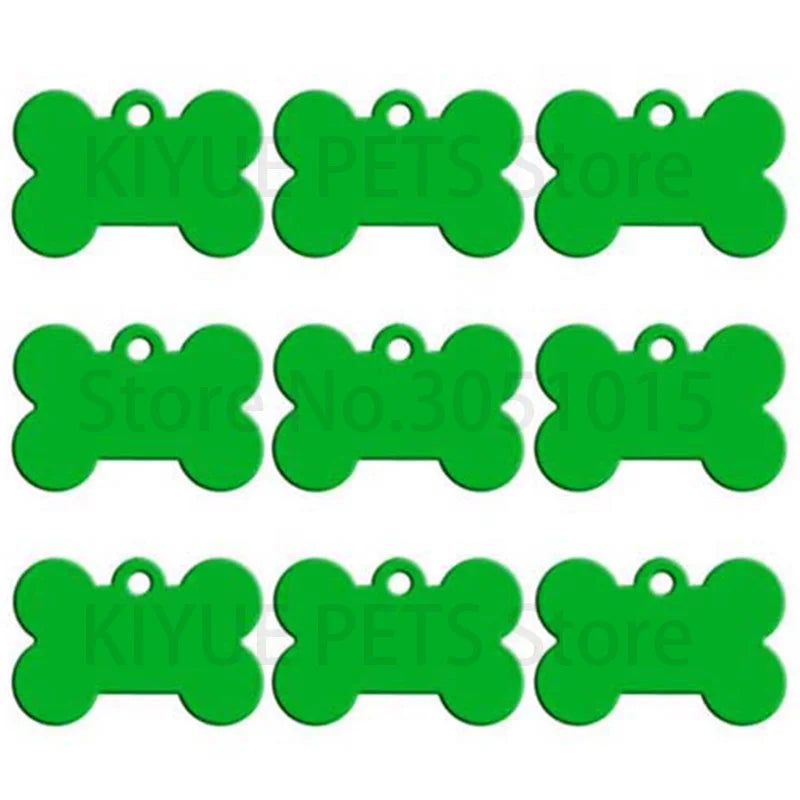Wholesale 100Pcs Customized Bone Dog ID Tags - Engraved Aluminum Puppy Name Tags - ZOOMNSTORE