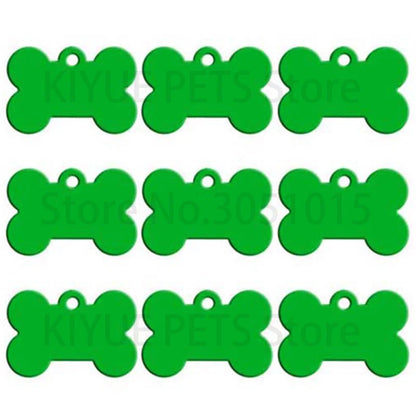 Wholesale 100Pcs Customized Bone Dog ID Tags - Engraved Aluminum Puppy Name Tags - ZOOMNSTORE