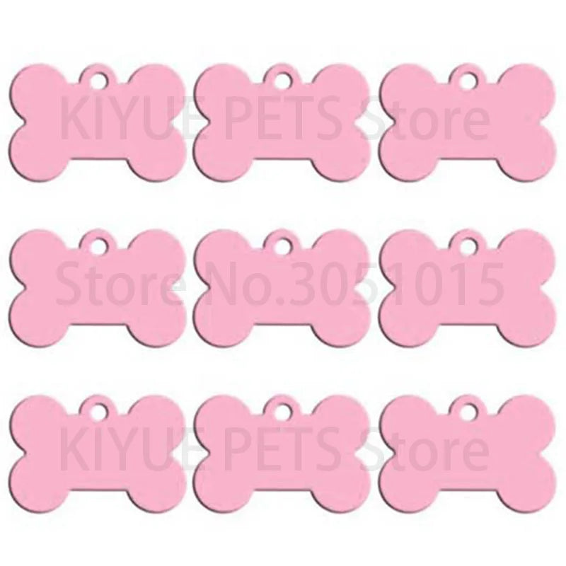 Wholesale 100Pcs Customized Bone Dog ID Tags - Engraved Aluminum Puppy Name Tags - ZOOMNSTORE