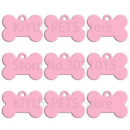 Wholesale 100Pcs Customized Bone Dog ID Tags - Engraved Aluminum Puppy Name Tags - ZOOMNSTORE