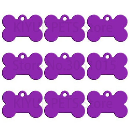 Wholesale 100Pcs Customized Bone Dog ID Tags - Engraved Aluminum Puppy Name Tags - ZOOMNSTORE