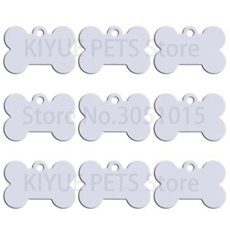 Wholesale 100Pcs Customized Bone Dog ID Tags - Engraved Aluminum Puppy Name Tags - ZOOMNSTORE